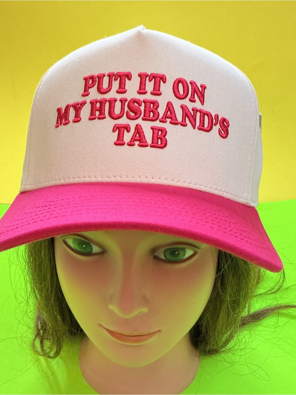 Hot Pink Trucker Hat - "Put It On My Husband's Tab"